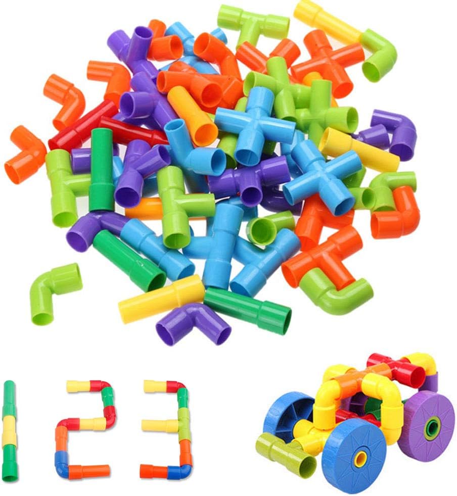 Kentop Water pipe building blocks set pipe building blocks water pipe puzzle children DIY assembly toy educational toy