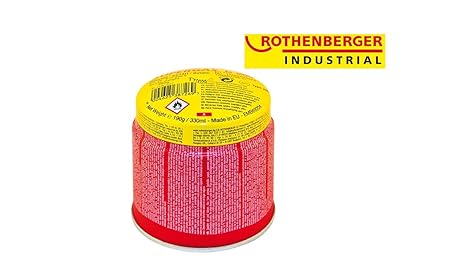 ROTHENBERGER Industrial C200 Supergas-Brenngas-Kartusche, hochreines Butan-Gasgemisch, 330 ml - 1500000924