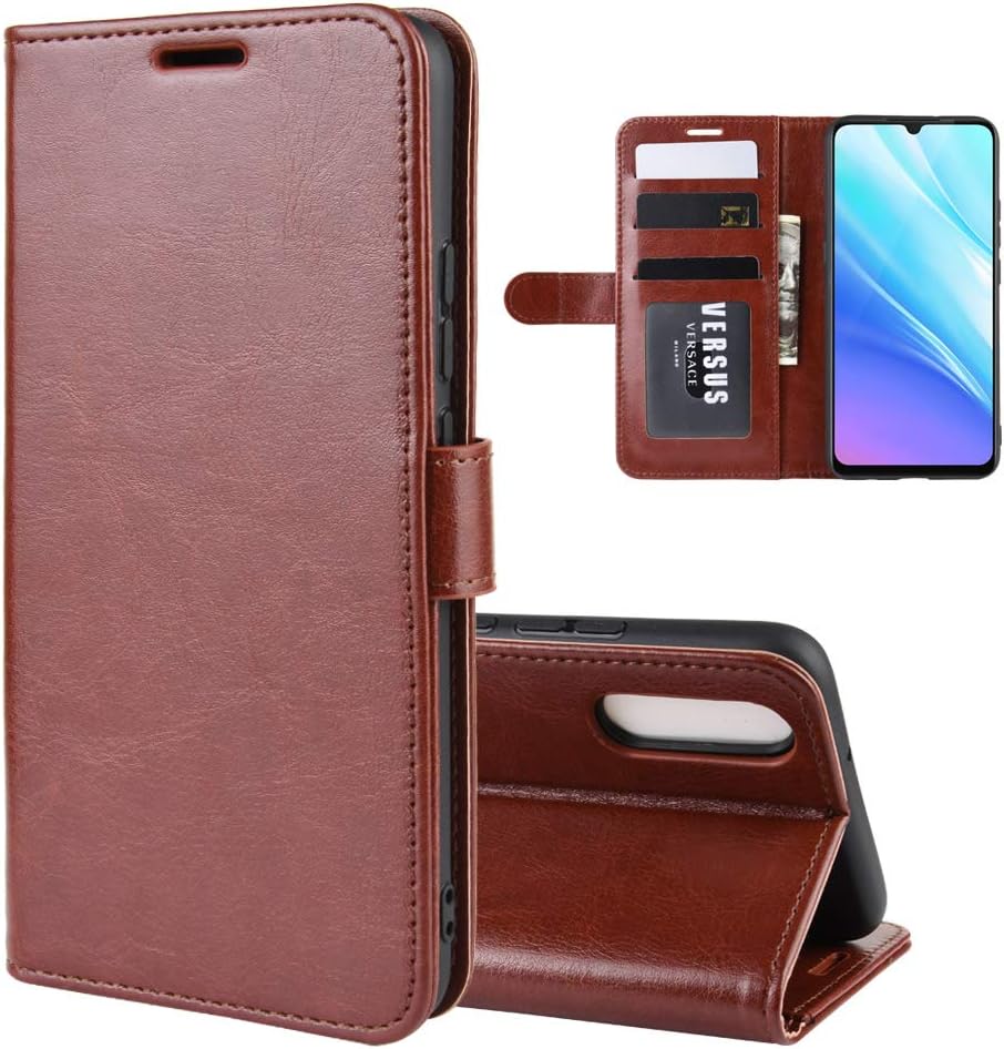 HERCN vivo iQOO Neo,vivo Z5,vivo S1 6.38" Case,Premium Slim PU Leather Flip Case with Card Slot,Magnetic Closure and Stand-fundtion Case Cover for vivo iQOO Neo,vivo Z5,vivo S1 Smartphone (Brown)