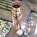 Prisha India Craft Pure Copper Water Bottle/Handmade Leak Proof Copper Vessel for Travel/JointFree Insulated Copper Thermos with Ayurvedic Health Benefits, 30 Ounce