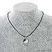 Pusheng Retro Charm Pendant Necklace Tibetan Silver Boho Black Rubber Cord Yin and Yang