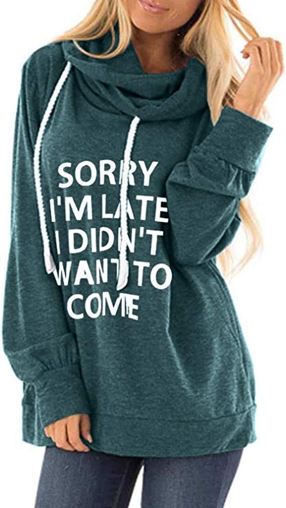 Xmiral Hoodie Women Crossing Hooded Sweater Letters Printed Pullover Drawstring Sweatshirt