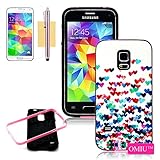 S5 Case,Galaxy S5 Case, Galaxy S5 Back Case, OMIU(TM) [Colorful Hearts] Bran-new Hybrid 2 Layers Shock-Absorption Bumper Cool Hard Back Case Cover Protector Fit For Samsung Galaxy S5 i9600, Sent Screen Protector+Stylus+Cleaning Cloth