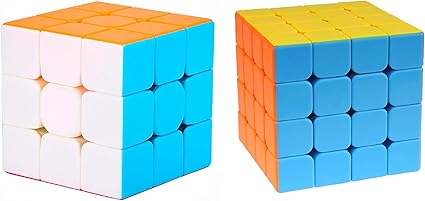 D Eternal Rubiks Cube Combo of 3X3 & 4X4 High Speed Stickerless Magic Rubick Speedy Brainstorming Rubix Puzzle Cube Combo Set of 2 Game Toy