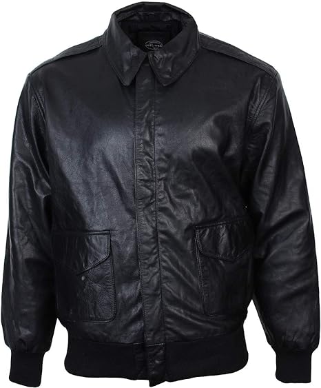 Mil-Tec US Lederjacke Flieger A2 schwarz