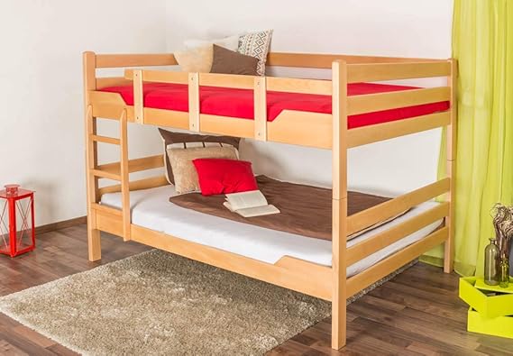 Letto A Castello Posti In Pino Massiccio 140x200 90x200cm