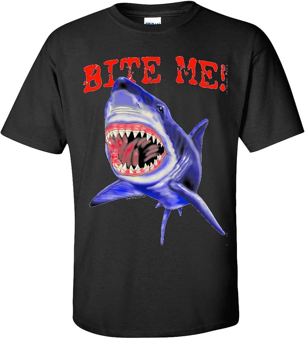 Bite Me Great White Shark Asst Colors T-Shirt/tee