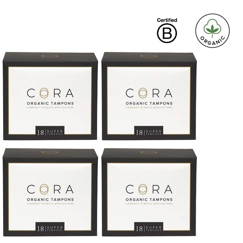 Cora Organic Cotton Tampons with Compact Applicator Super