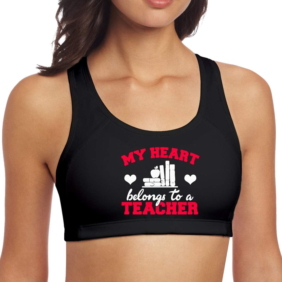YBRB My Heart Belongs to A Teacher Seamless Yoga Bras for Women Workout