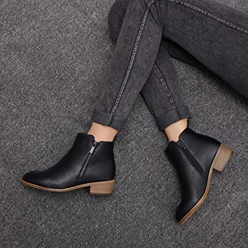 Jeossy Women's Ankle Boots Thick Heel Low Heeled Booties for Women