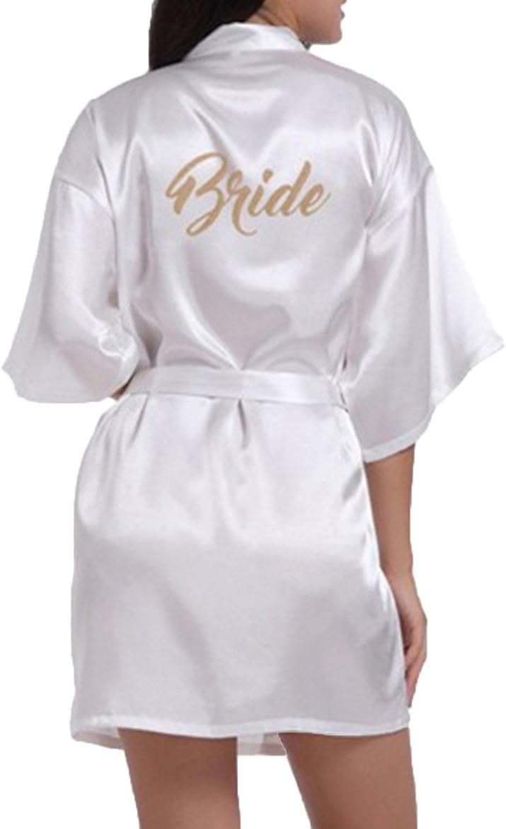WPFING Bride Robes Satin Bridesmaid Robes Personalised for Bridal Party Glitter