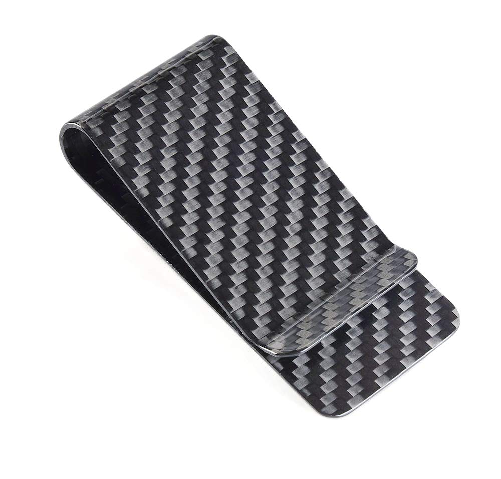 Carbon Fiber Wallet CL Carbonlife? Glossy Money Clip Credit Card Business Card Holder (Black glossy)