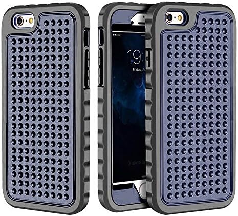 iPhone 6 Plus/6S Plus Case, Hybrid Heavy Duty Shockproof Full-Body Protective Case with Dual Layer [Hard PC+ Soft Silicone] Impact Protection for Apple iPhone 6S Plus 5.5 inch. (New Navy Black)