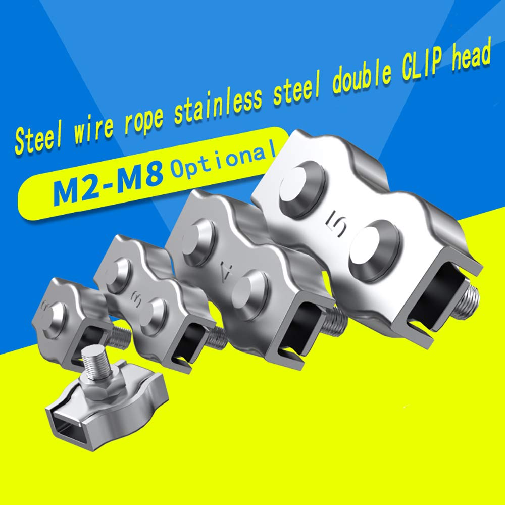 304 Stainless Steel Wire Rope Stainless Steel Double Clamps Size M4