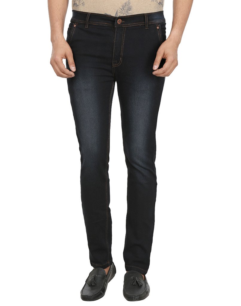 cross pocket black jeans