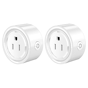 2 Pack Homeazi Smart Plug,WiFi Mini Plug,Compatible with Alexa,Google Home Assistant,Remote Control,Timer Function,2.4GHz WiFi Network