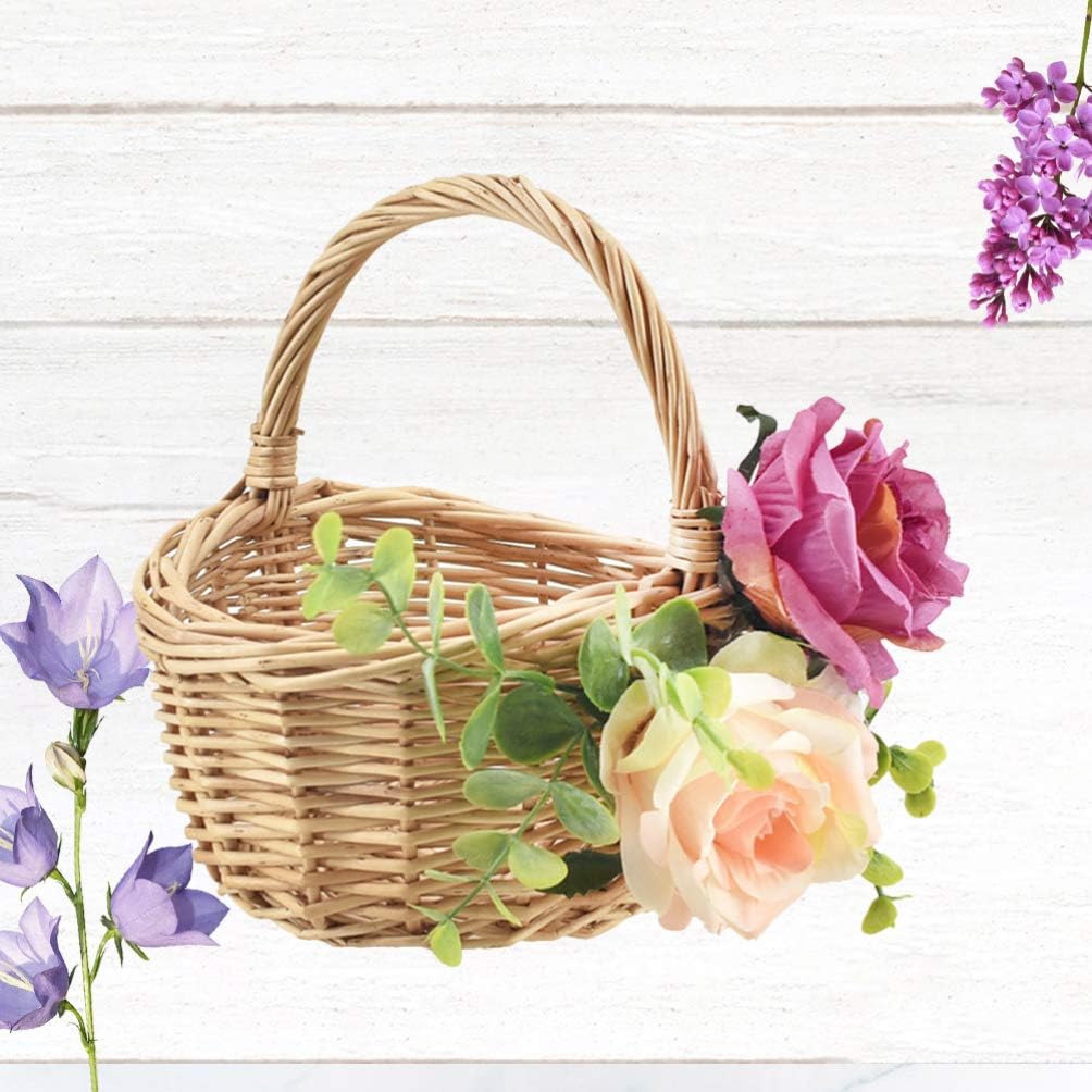 rattan flower girl basket
