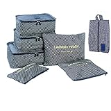 Itraveller 7 set Packing Cubes-3 travel Cubes 3 Pouches Bags with 1 Shoe Bag-Travel Luggage Compression Organizers