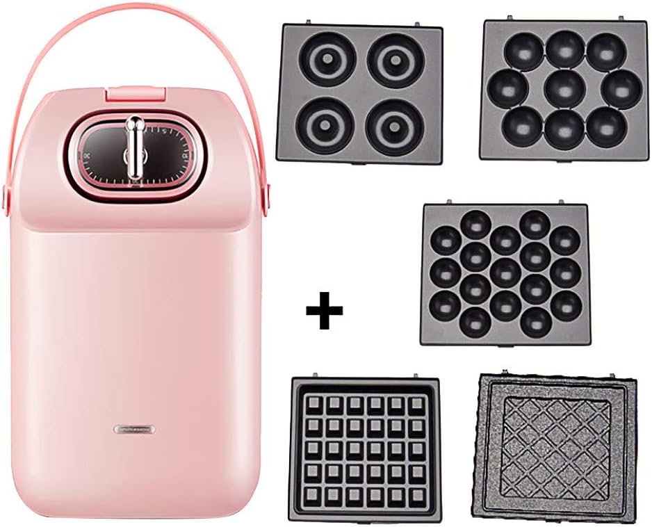 Sandwich Toaster with 5PC Tool tray, Panini Press Grill and Gourmet Sandwich Maker Non-Stick Coated Plates (5PC Tool tray, Pink)