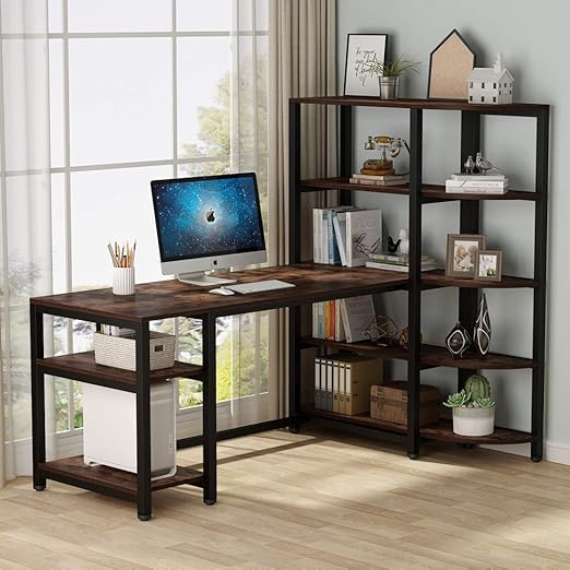 desks with bookshelves