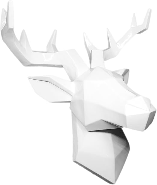 Hansmeier Hirsch Wandskulptur Weiss 42 X 41 Cm Wanddeko Geweih Modern Hirschkopf 3d Deko Schadel Robustes Dickes Material Amazon De Kuche Haushalt