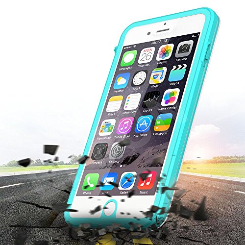iPhone 7 Waterproof Case, EFFUN IP68 Certified Waterproof Underwater Cover Dustproof Snowproof Shockproof Case with Cell Phone Holder, PH Test Paper , Stylus Pen and Floating Strap Aqua Blue