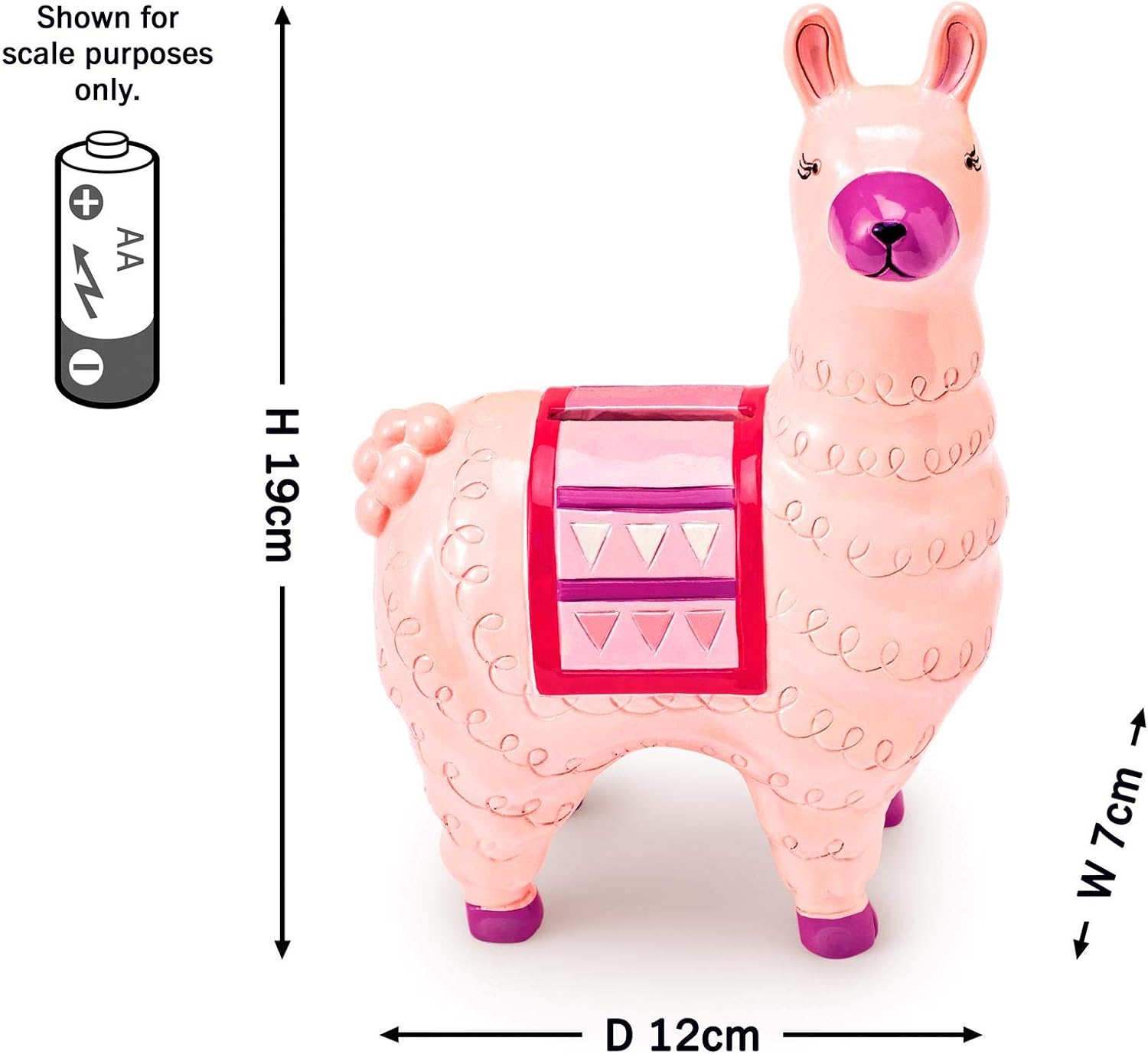 Mousehouse Gifts - Pink Llama Money Box, Llama with Blanket Money Bank for Boys & Girls, 7 x 12 x 19centimeters - Image 3