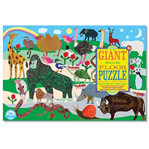 eeBoo Creatures Big and Small Floor Puzzle, 48 pieces