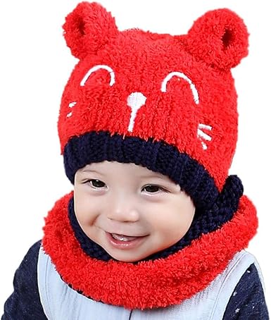children's hat and scarf in one