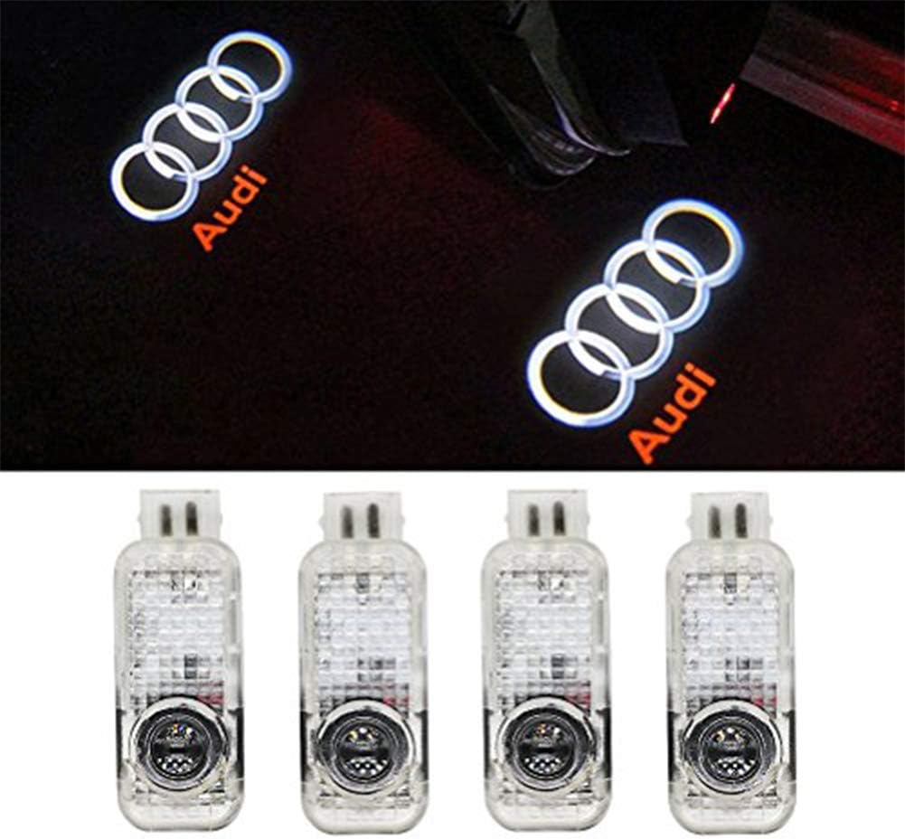 Klinee Audi Accessories Car Door LED Lighting Logo Projector Courtesy Welcome Lights For Audi (4-Pack)