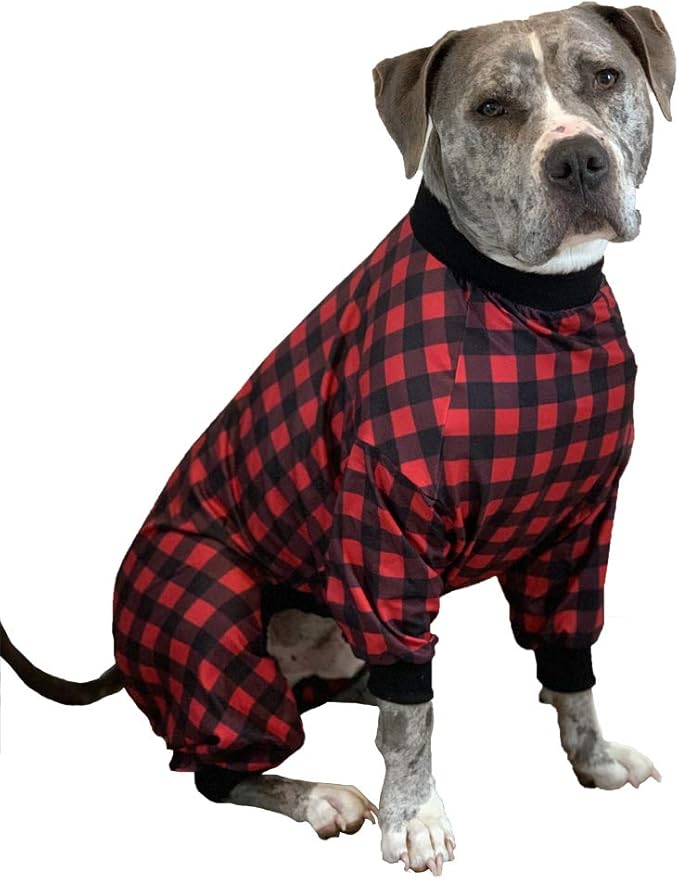 Tooth and Honey Pit Bull Pajamas/Buffalo Plaid/Lightweight Pullover