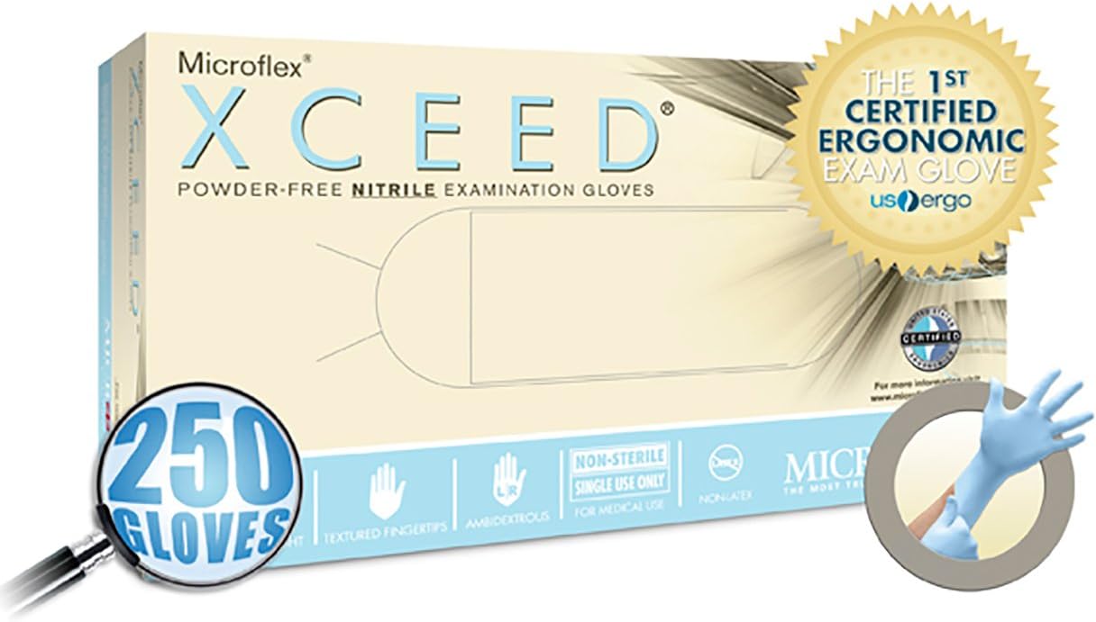 Microflex Inc XC-310-M XCEED PF Nitrile Gloves Medium 250/Bx
