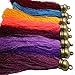 34pcs/lot 105mm（4.5‘’) Multi-Colors Long Silk Tassels with Bronze caps DIY Craft Supplies Jewelry Tassel Fringe Trim