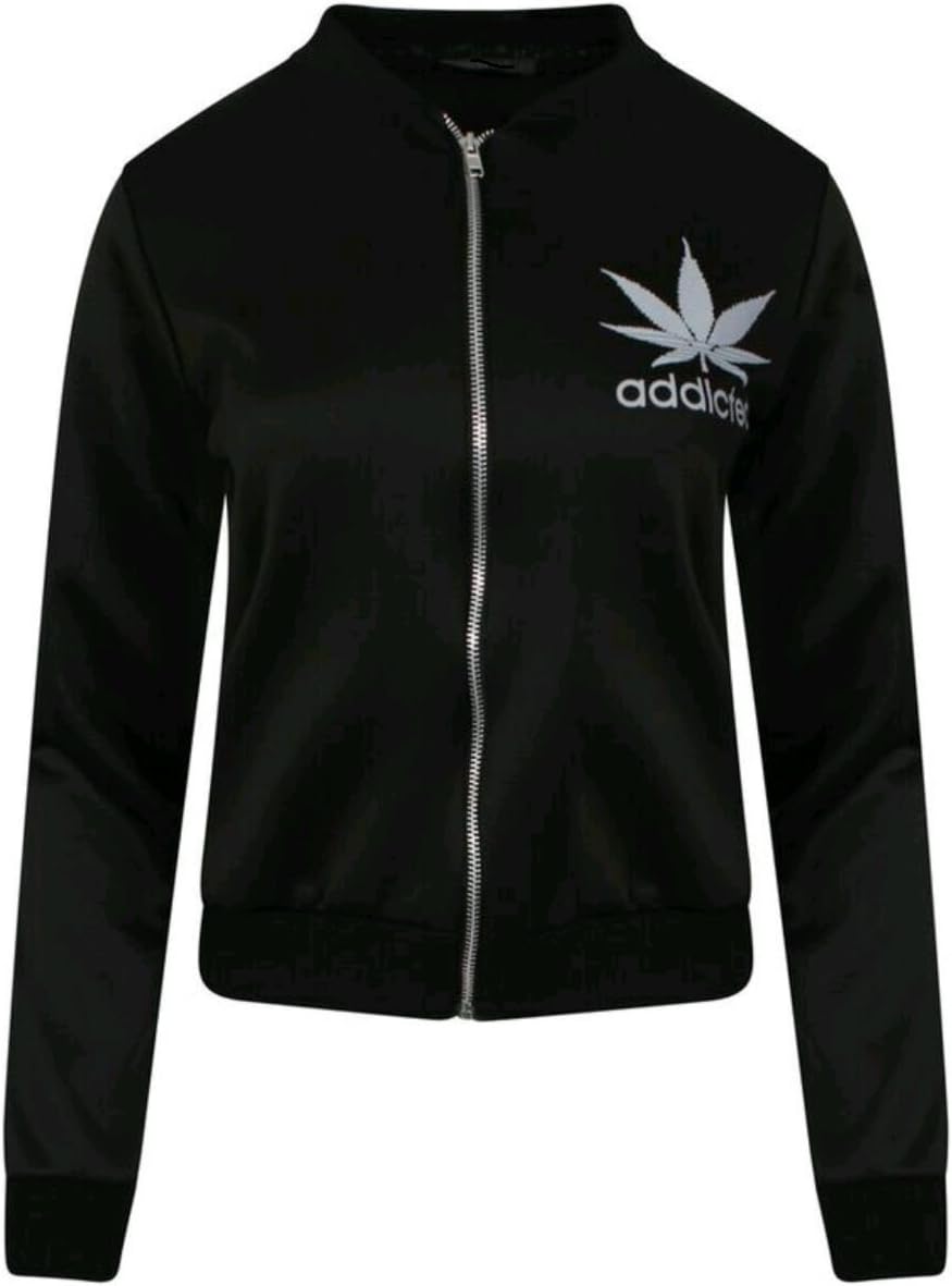 Ladies Camouflage Floral Addicted Plain Stripe Bomber US Size 6-12