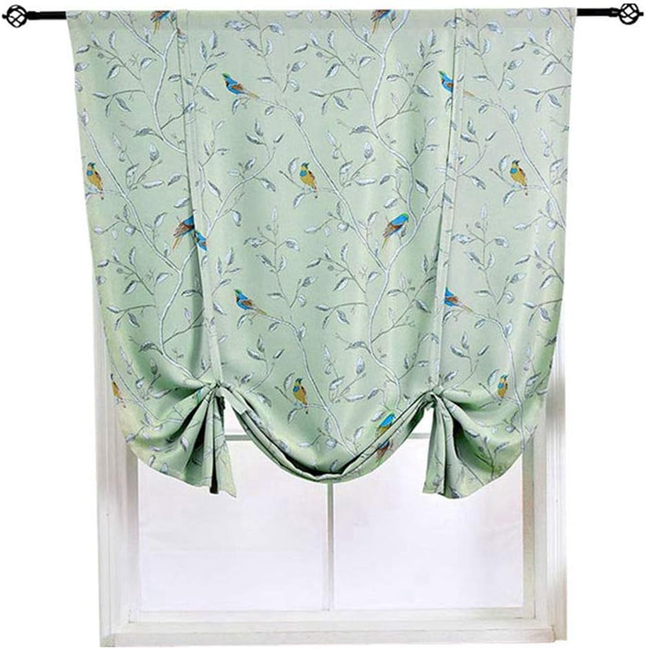 HomeyHo Bird Curtains for Living Room Birds Floral Printed Curtains for Windows Curtains Thermal Insulated Prints Rod Pocket Curtains for Living Room Thermal Curtains Design 39 x 47 Inch Green