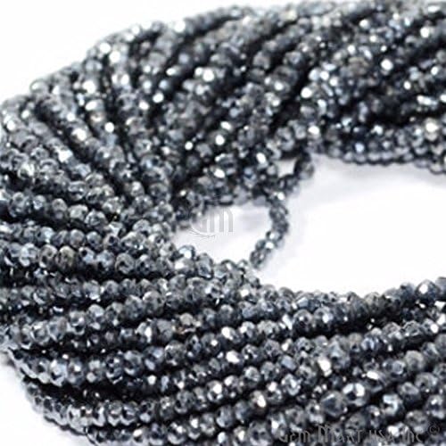 1 Strand (13inches) of Natural Gemstone Rondelle Beads. wholesale price. Prepared exclusively by GemMartUSA (Black Pyrite)