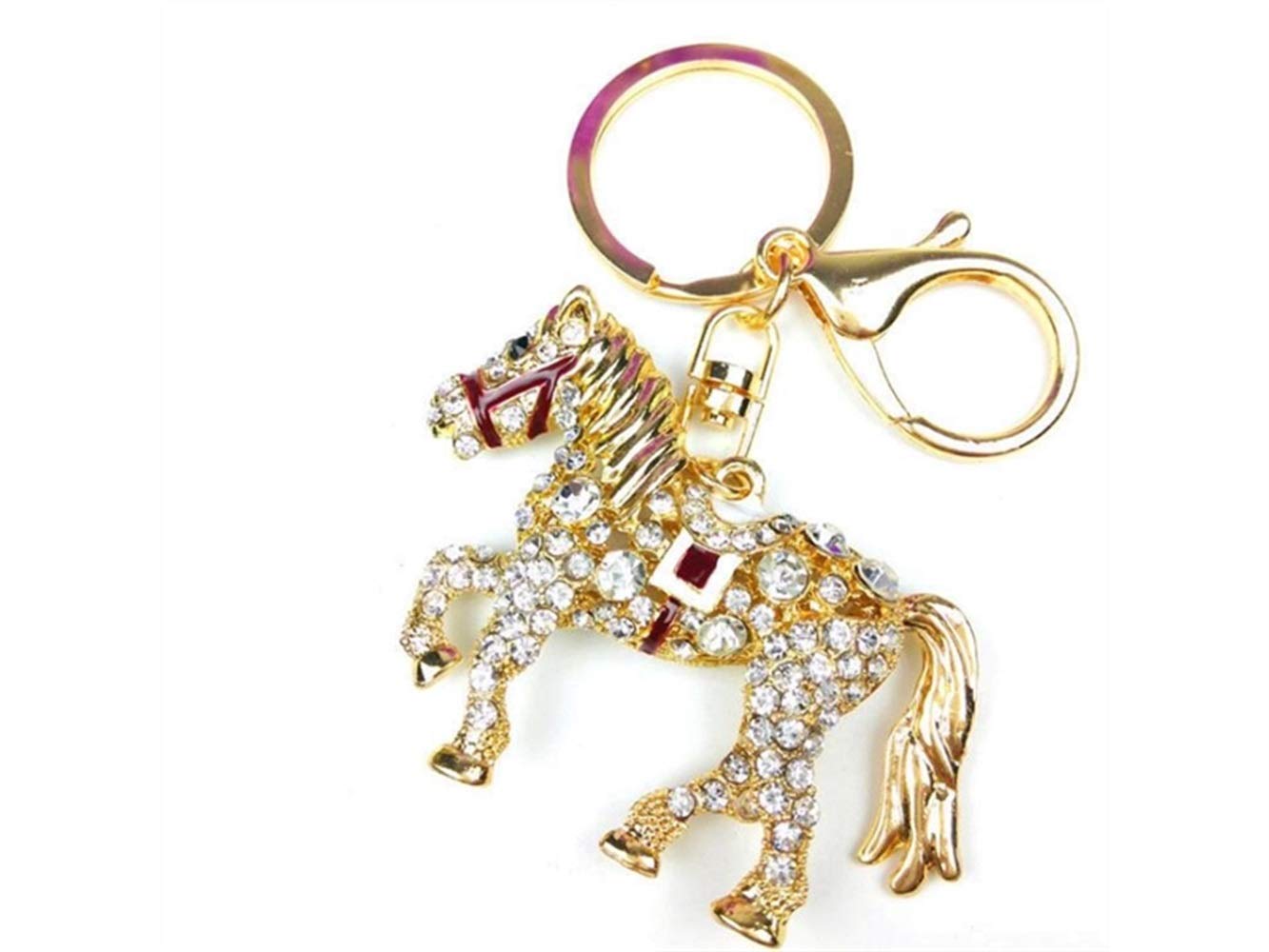 HSDDA Neuheit Pferd mit Diamant-Schlüsselanhänger Charms Tasche