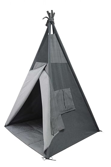 Belily Little Hideout Spieltipi – Spielzelt (Jeans Blau) - 105cm x 105cm mit Fenster