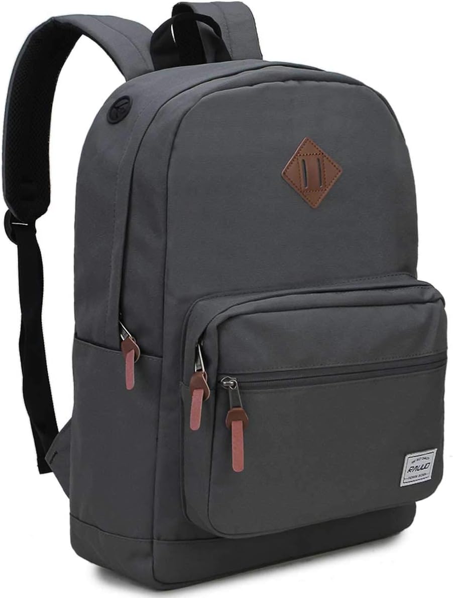 RAVUO School Backpack for Men Water Resistant Travel Backpack 15.6 Inch Laptop Backpack Rucksack College Book Bag with Two Bottle Pockets