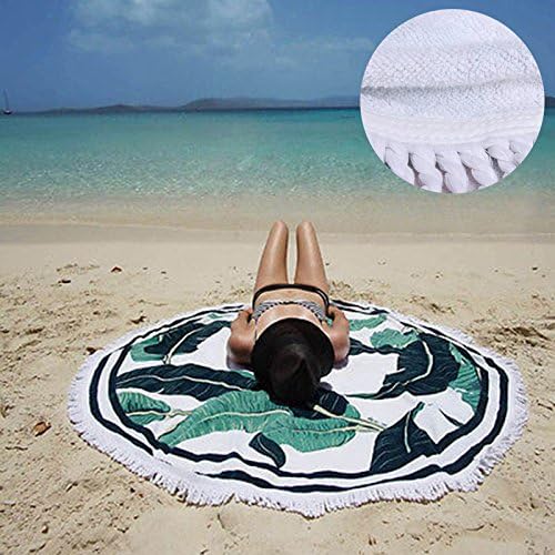 Beach Towel Terry Cloth- Round Tablecloth - Tapestry Wall Hanging - Microfiber Printed Hippie Beach Throw Blanket- Thick Yoga Mat- Bikini Shawl - Wrap Skirt- Picnic Mats