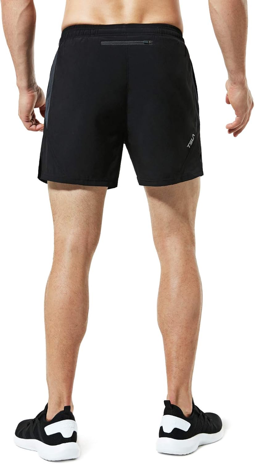 TSLA Men's Active Running Shorts, Training Exercise Workout Shorts, Quick Dry Gym Athletic Shorts with Pockets: Clothing