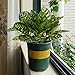 HOGADO Artificial Shrubs, 2pcs Silk Greenery Plants Tropical Leaves Wall Planter Office Veranda Pot Patio Kitchen Multi-Color