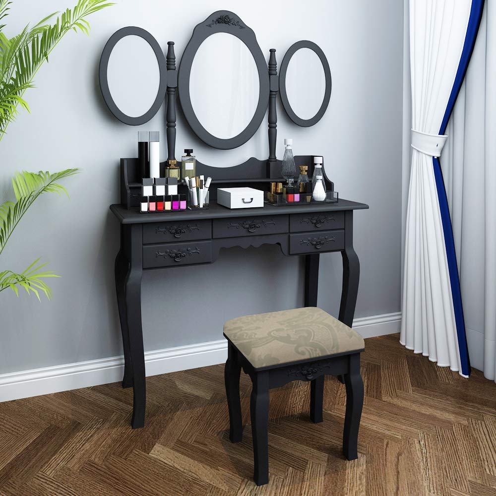 black corner makeup vanity - The Beauty Life
