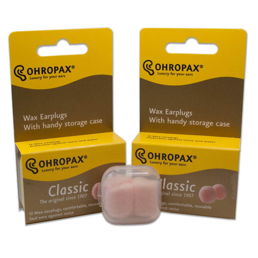 2 Pack of Ohropax Reusable Wax/cotton Ear Plugs (24 Plugs Total) with