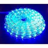 Izzy Creation 24FT Blue LED Rope Lights Kit, Plugin, Indoor/Outdoor Lighting, 1/2" Diameter Commercial Grade Clear Tube, Connectable,120V UL Listed, Home, Garden, Patio, Shop, Christmas