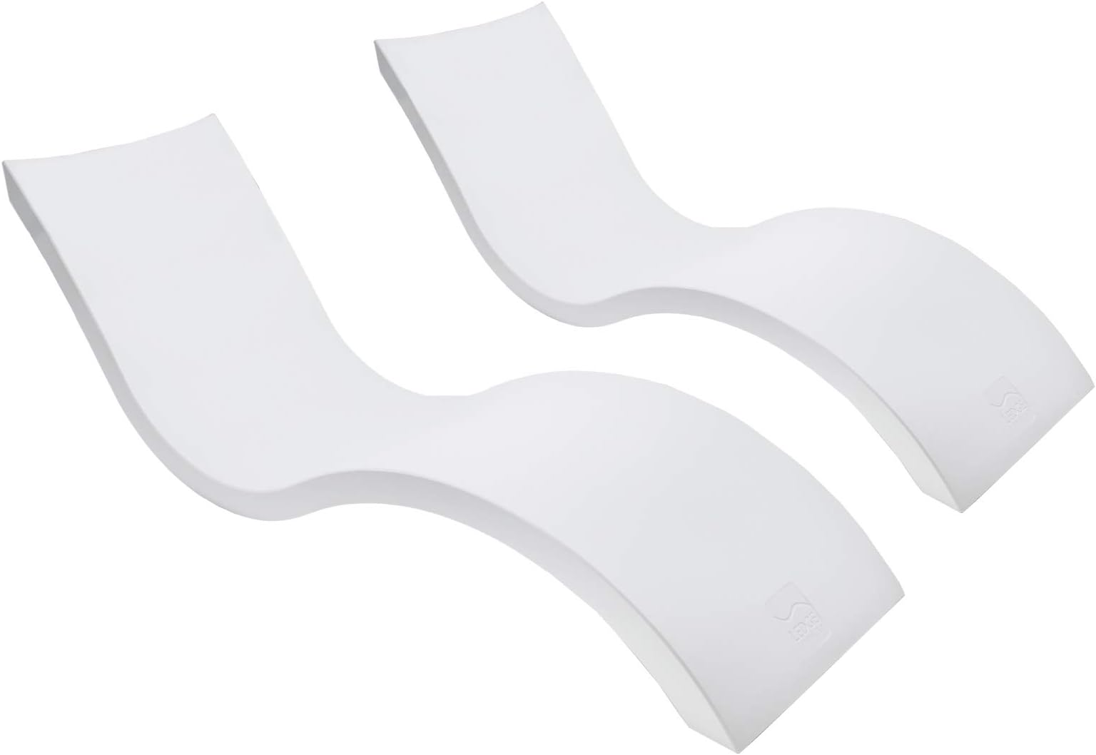 Ledge Lounger Signature in-Pool Chaise for 0-9 inch Water Depths (Set of 2, White)