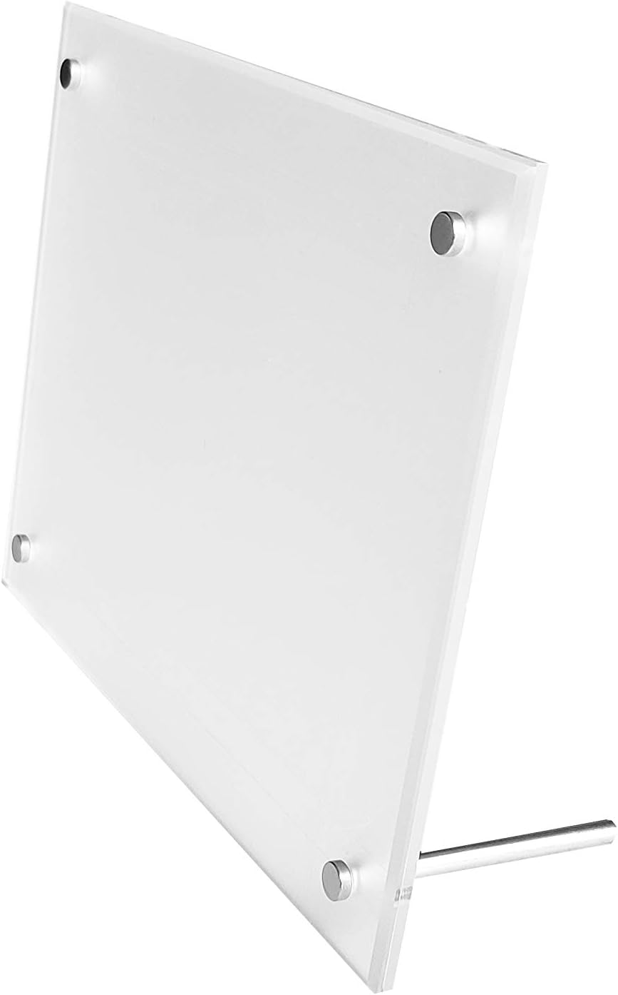 Missartist Frameless Tabletop Floating Photo Frames Clear Acrylic Picture Frame Desktop Free Standing(11x17) -