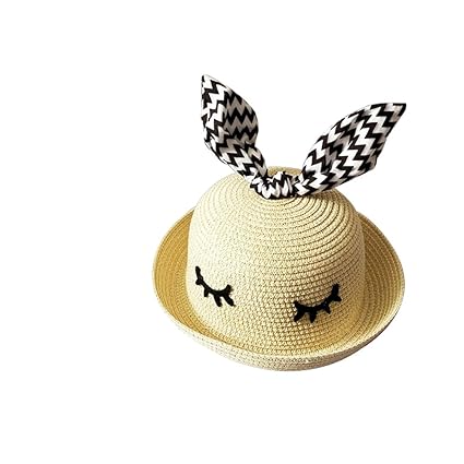 CAOLATOR Sonnenhut Baby Strohhut Sommer Strandhut Hüte Kleinkind Sommermütze für Kinder (Beige)