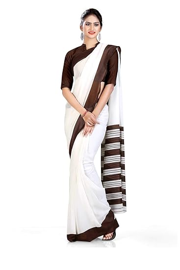 Uniform Sarees Corp Solid Daily Wear Georgette Saree for Worker