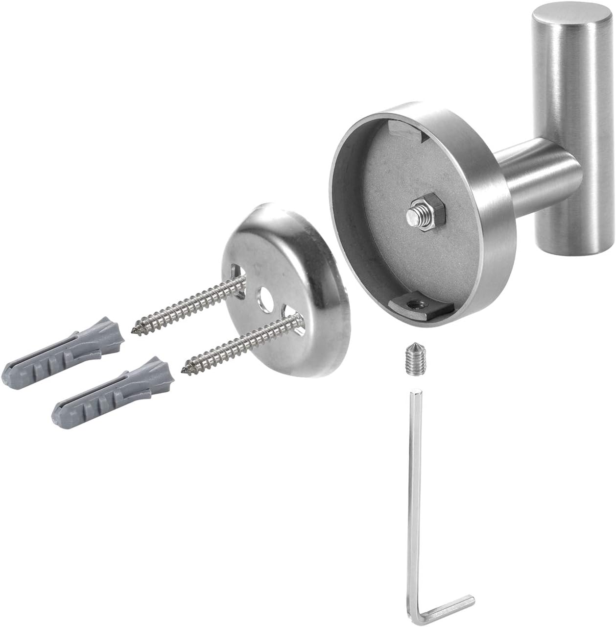 YGIVO 2 Pack Towel Hooks, Brushed Nickel SUS304 Stainless Steel Coat Robe Clothes Hook Modern Wall Hook Holder for Bathroom Kitchen Garage Hotel Wall Mounted (Brushed Nickel): Home & Kitchen